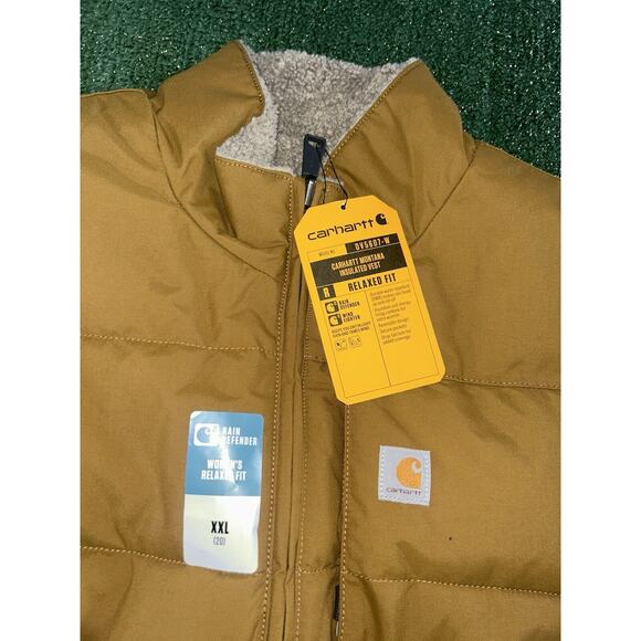 Carhartt Montana Puffer Vest Insulated Reversible Sherpa Oak - Picture 10 of 13